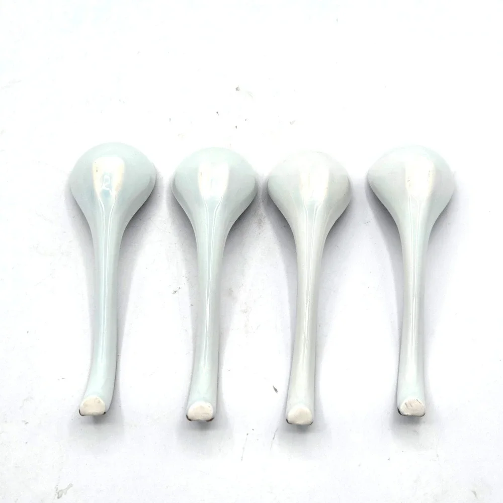 Asian Style Ceramic Soup Spoons Ramen Blue and White Set‎ of 4